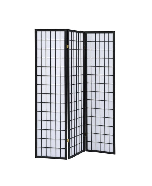 Transitional Three Panel Black Folding Screen - Premium 3 Panel Screen from Coaster Z2 Standard - Just $94! Shop now at Furniture Wholesale Plus  We are the best furniture store in Nashville, Hendersonville, Goodlettsville, Madison, Antioch, Mount Juliet, Lebanon, Gallatin, Springfield, Murfreesboro, Franklin, Brentwood