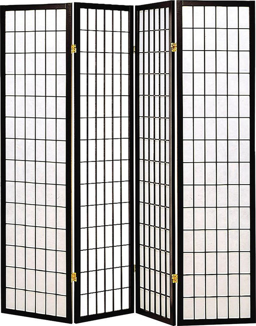 Transitional Black Four Panel Screen - Premium 4 Panel Screen from Coaster Z2 Standard - Just $126! Shop now at Furniture Wholesale Plus  We are the best furniture store in Nashville, Hendersonville, Goodlettsville, Madison, Antioch, Mount Juliet, Lebanon, Gallatin, Springfield, Murfreesboro, Franklin, Brentwood