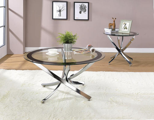 Glass Top Chrome Coffee Table - Premium Coffee Table from Coaster Z2 Standard - Just $198! Shop now at Furniture Wholesale Plus  We are the best furniture store in Nashville, Hendersonville, Goodlettsville, Madison, Antioch, Mount Juliet, Lebanon, Gallatin, Springfield, Murfreesboro, Franklin, Brentwood