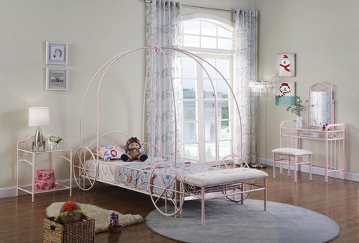 Massi Pink Twin Canopy Bed - Premium Bed from Coaster Z2 Standard - Just $410! Shop now at Furniture Wholesale Plus  We are the best furniture store in Nashville, Hendersonville, Goodlettsville, Madison, Antioch, Mount Juliet, Lebanon, Gallatin, Springfield, Murfreesboro, Franklin, Brentwood