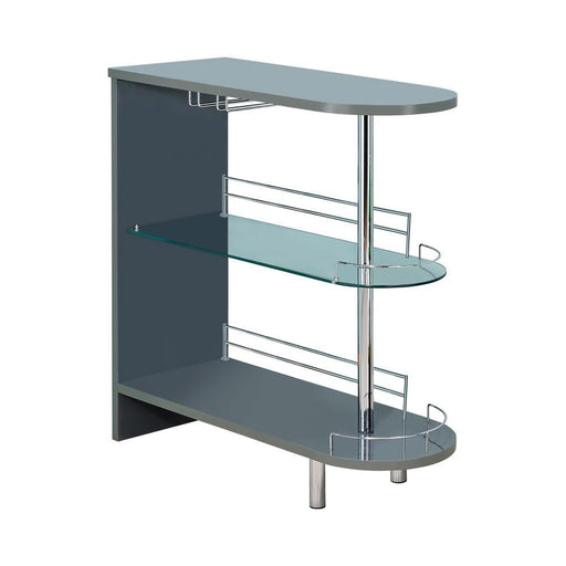 Glossy Grey Bar Unit - Premium Bar Unit from Coaster Z2 Standard - Just $250! Shop now at Furniture Wholesale Plus  We are the best furniture store in Nashville, Hendersonville, Goodlettsville, Madison, Antioch, Mount Juliet, Lebanon, Gallatin, Springfield, Murfreesboro, Franklin, Brentwood