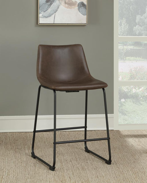 Industrial Brown Faux Leather Counter Height  Stool - Premium Counter Height Stool from Coaster Z2 Standard - Just $104! Shop now at Furniture Wholesale Plus  We are the best furniture store in Nashville, Hendersonville, Goodlettsville, Madison, Antioch, Mount Juliet, Lebanon, Gallatin, Springfield, Murfreesboro, Franklin, Brentwood