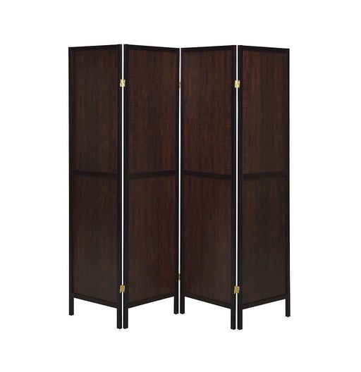 Rustic Tobacco and Cappuccino Four Panel Screen - Premium 4 Panel Screen from Coaster Z2 Standard - Just $158! Shop now at Furniture Wholesale Plus  We are the best furniture store in Nashville, Hendersonville, Goodlettsville, Madison, Antioch, Mount Juliet, Lebanon, Gallatin, Springfield, Murfreesboro, Franklin, Brentwood