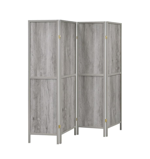 Rustic Grey Driftwood Four Panel Screen - Premium 4 Panel Screen from Coaster Z2 Standard - Just $158! Shop now at Furniture Wholesale Plus  We are the best furniture store in Nashville, Hendersonville, Goodlettsville, Madison, Antioch, Mount Juliet, Lebanon, Gallatin, Springfield, Murfreesboro, Franklin, Brentwood
