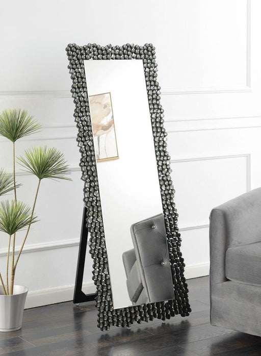 Silver and Smoke Grey Standing Cheval Mirror - Premium Cheval Mirror from Coaster Z2 Standard - Just $270! Shop now at Furniture Wholesale Plus  We are the best furniture store in Nashville, Hendersonville, Goodlettsville, Madison, Antioch, Mount Juliet, Lebanon, Gallatin, Springfield, Murfreesboro, Franklin, Brentwood