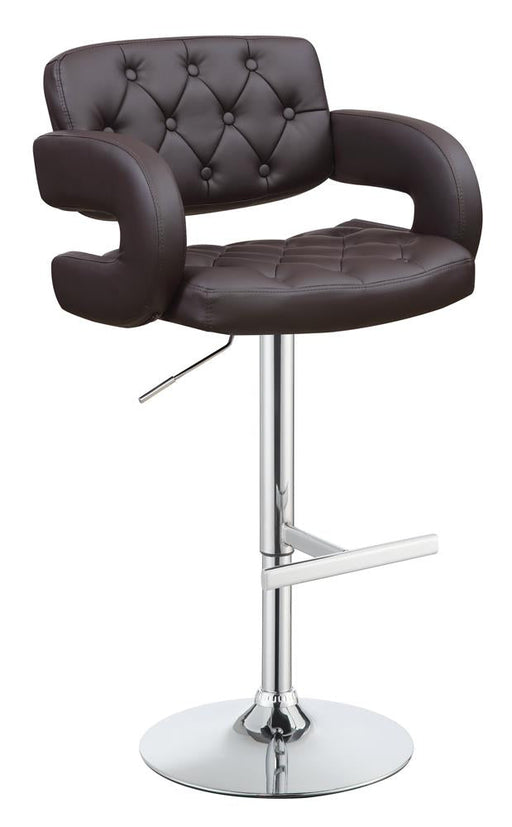 G102556 Contemporary Brown and Chrome Bar Stool - Premium Adjustable Barstool from Coaster Z2 Standard - Just $218! Shop now at Furniture Wholesale Plus  We are the best furniture store in Nashville, Hendersonville, Goodlettsville, Madison, Antioch, Mount Juliet, Lebanon, Gallatin, Springfield, Murfreesboro, Franklin, Brentwood