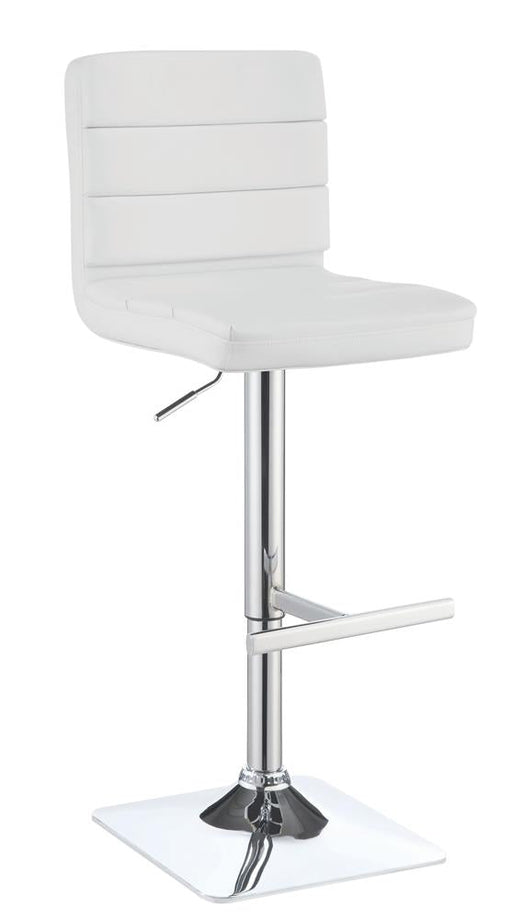 G120694 Contemporary Adjustable White Bar Stool with Chrome Finish - Premium Adjustable Barstool from Coaster Z2 Standard - Just $122! Shop now at Furniture Wholesale Plus  We are the best furniture store in Nashville, Hendersonville, Goodlettsville, Madison, Antioch, Mount Juliet, Lebanon, Gallatin, Springfield, Murfreesboro, Franklin, Brentwood