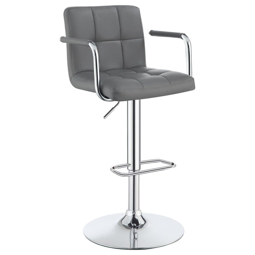 G121096 Contemporary Grey and Chrome Adjustable Bar Stool with Arms - Premium Adjustable Barstool from Coaster Z2 Standard - Just $162! Shop now at Furniture Wholesale Plus  We are the best furniture store in Nashville, Hendersonville, Goodlettsville, Madison, Antioch, Mount Juliet, Lebanon, Gallatin, Springfield, Murfreesboro, Franklin, Brentwood