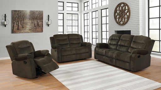 Rodman Chocolate Reclining Three Piece Living Room Set - Premium Motion Sofa from Coaster Z2 Standard - Just $1894! Shop now at Furniture Wholesale Plus  We are the best furniture store in Nashville, Hendersonville, Goodlettsville, Madison, Antioch, Mount Juliet, Lebanon, Gallatin, Springfield, Murfreesboro, Franklin, Brentwood