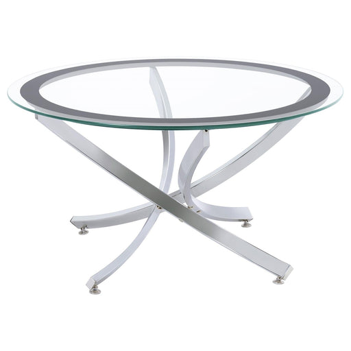 Glass Top Chrome Coffee Table - Premium Coffee Table from Coaster Z2 Standard - Just $198! Shop now at Furniture Wholesale Plus  We are the best furniture store in Nashville, Hendersonville, Goodlettsville, Madison, Antioch, Mount Juliet, Lebanon, Gallatin, Springfield, Murfreesboro, Franklin, Brentwood