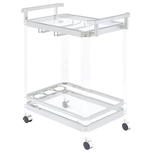 Traditional Clear Acrylic and Chrome Serving Cart - Premium Serving Cart from Coaster Z2 Standard - Just $270! Shop now at Furniture Wholesale Plus  We are the best furniture store in Nashville, Hendersonville, Goodlettsville, Madison, Antioch, Mount Juliet, Lebanon, Gallatin, Springfield, Murfreesboro, Franklin, Brentwood