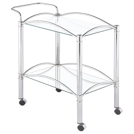 Traditional Chrome and Glass Serving Cart - Premium Serving Cart from Coaster Z2 Standard - Just $98! Shop now at Furniture Wholesale Plus  We are the best furniture store in Nashville, Hendersonville, Goodlettsville, Madison, Antioch, Mount Juliet, Lebanon, Gallatin, Springfield, Murfreesboro, Franklin, Brentwood