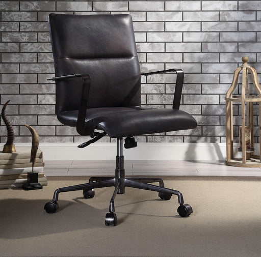 Indra Onyx Black Top Grain Leather Office Chair - Premium Office Chair from ACME East - Just $819! Shop now at Furniture Wholesale Plus  We are the best furniture store in Nashville, Hendersonville, Goodlettsville, Madison, Antioch, Mount Juliet, Lebanon, Gallatin, Springfield, Murfreesboro, Franklin, Brentwood