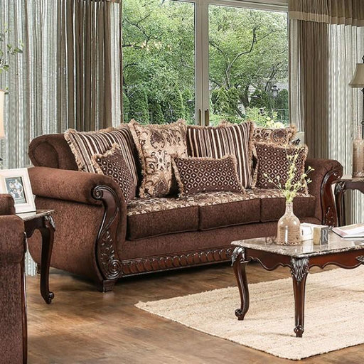 TABITHA Brown Sofa, Brown - Premium Sofa from FOA East - Just $1667.25! Shop now at Furniture Wholesale Plus  We are the best furniture store in Nashville, Hendersonville, Goodlettsville, Madison, Antioch, Mount Juliet, Lebanon, Gallatin, Springfield, Murfreesboro, Franklin, Brentwood
