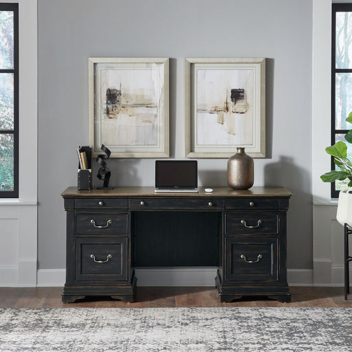 Meritage - Jr Executive Credenza - Aged Charcoal – Credenzas by Liberty Furniture at Furniture Wholesale Plus , Nashville furniture store