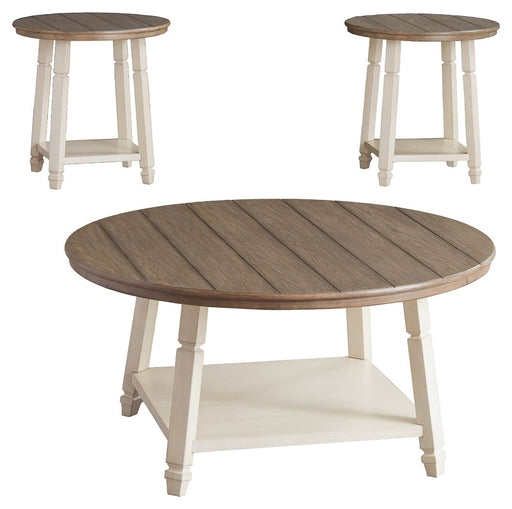 Bolanbrook - Occasional Table Set (Set of 3) - White / Brown / Beige – Table Sets by Signature Design by Ashley® at Furniture Wholesale Plus , Nashville furniture store