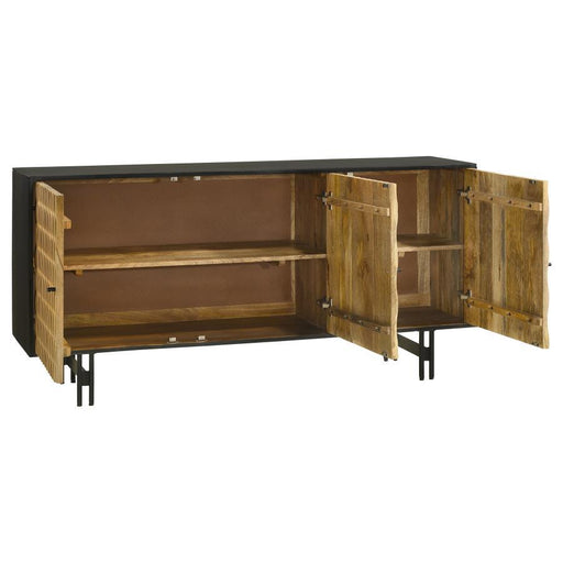 Aminah - 3 Door Wood Accent Cabinet - Natural And Black – Accent Cabinets by Coaster Fine Furniture at Furniture Wholesale Plus , Nashville furniture store