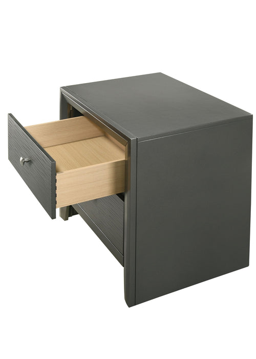 Denker - Nightstand - Gun Metal – Accent Nightstands by Crown Mark at Furniture Wholesale Plus , Nashville furniture store
