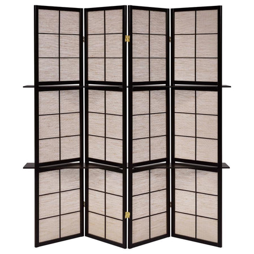 Iggy - 4-Panel Room Divider Folding Shoji Screen - Cappuccino - Premium Room Dividers from CoasterEveryday - Just $209! Shop now at Furniture Wholesale Plus  We are the best furniture store in Nashville, Hendersonville, Goodlettsville, Madison, Antioch, Mount Juliet, Lebanon, Gallatin, Springfield, Murfreesboro, Franklin, Brentwood