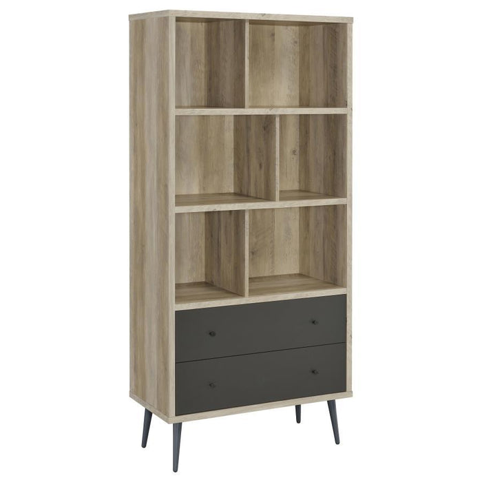 Maeve - 3-Shelf Bookcase With Drawers - Distressed Pine – Standard Bookcases by Coaster Fine Furniture at Furniture Wholesale Plus , Nashville furniture store