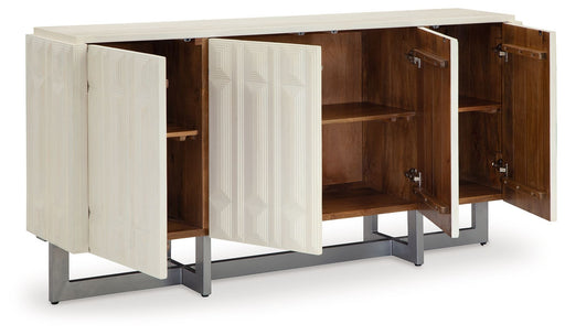 Ornawel - Distressed White - Accent Cabinet - Premium Accent Cabinets from Signature Design by Ashley® - Just $978! Shop now at Furniture Wholesale Plus  We are the best furniture store in Nashville, Hendersonville, Goodlettsville, Madison, Antioch, Mount Juliet, Lebanon, Gallatin, Springfield, Murfreesboro, Franklin, Brentwood