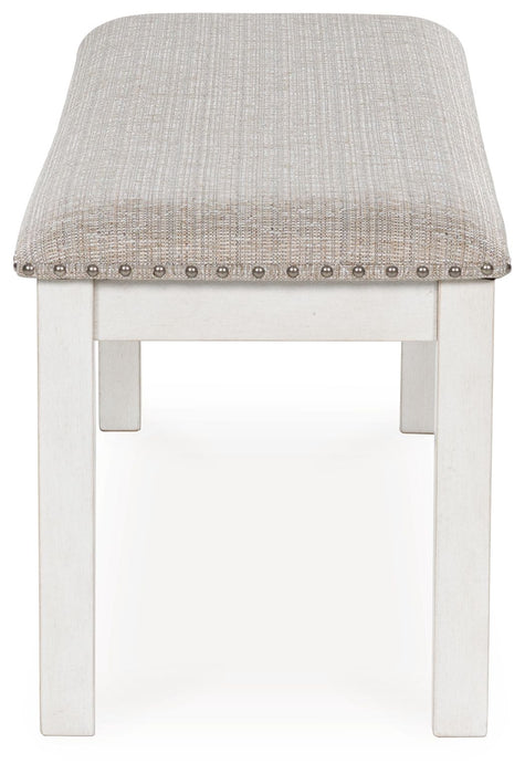 Robbinsdale - Large Upholstered Dining Room Bench - Antique White – Upholstered Benches by Signature Design by Ashley® at Furniture Wholesale Plus , Nashville furniture store