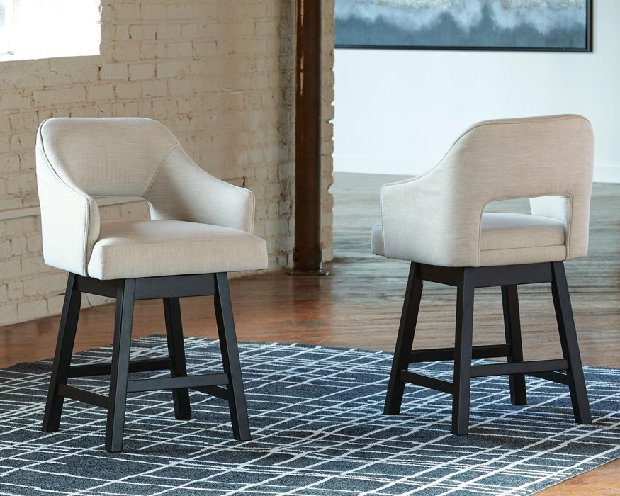 Tallenger - Upholstered Swivel Barstool (Set of 2) – Stool Sets by Signature Design by Ashley® at Furniture Wholesale Plus , Nashville furniture store