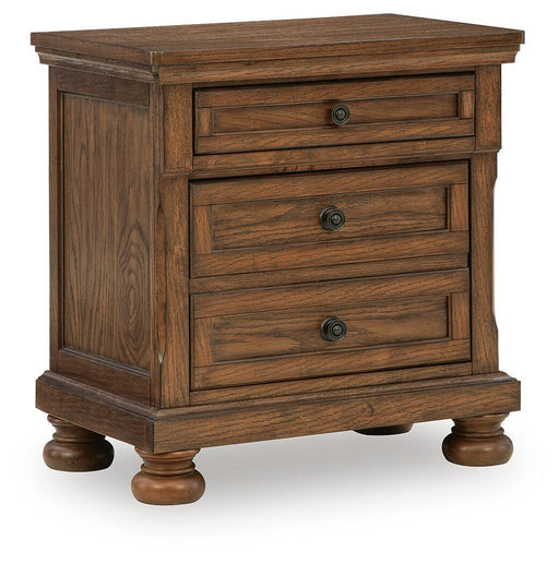 Zackaryn - Two Drawer Night Stand - Warm Brown – Accent Nightstands by Signature Design by Ashley® at Furniture Wholesale Plus , Nashville furniture store