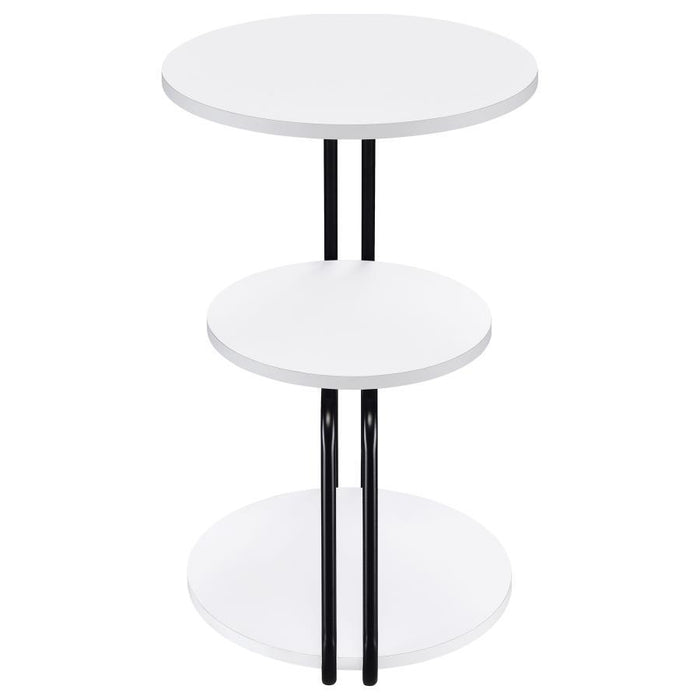 Hilly - 3-Tier Round Accent Side Table - White And Black – Side Tables by Coaster Fine Furniture at Furniture Wholesale Plus , Nashville furniture store