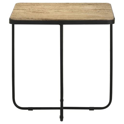 Elyna - Square Stone Top Accent Side Table - Beige – Side Tables by CoasterEssence at Furniture Wholesale Plus , Nashville furniture store