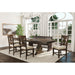 Stone - 6 Piece Dining Set Table & 4 Wooden Swril Back Side Chairs & Pew Bench - Charcoal – 6 Piece Dining Room Sets by Elements International at Furniture Wholesale Plus , Nashville furniture store