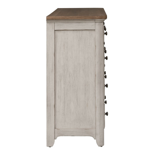 Farmhouse Reimagined - 8 Drawer Dresser - Antique White / Chestnut Tops – Dressers by Liberty Furniture at Furniture Wholesale Plus , Nashville furniture store