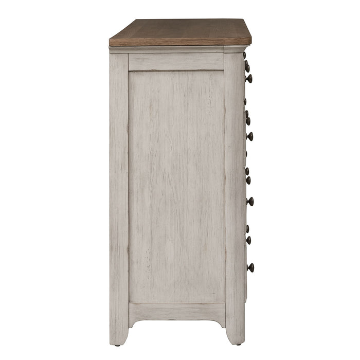 Farmhouse Reimagined - 8 Drawer Dresser - Antique White / Chestnut Tops – Dressers by Liberty Furniture at Furniture Wholesale Plus , Nashville furniture store