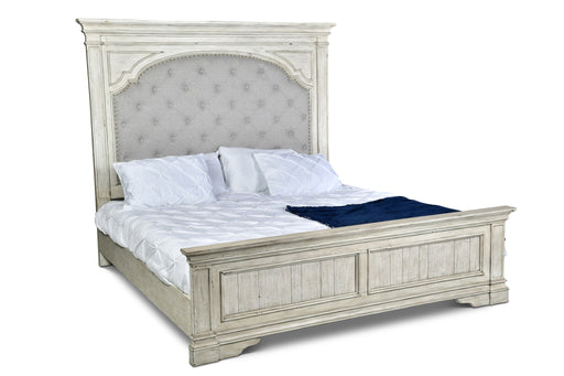 Highland Park - Queen Bed - Cathedral White – Upholstered Beds by Steve Silver Furniture at Furniture Wholesale Plus , Nashville furniture store
