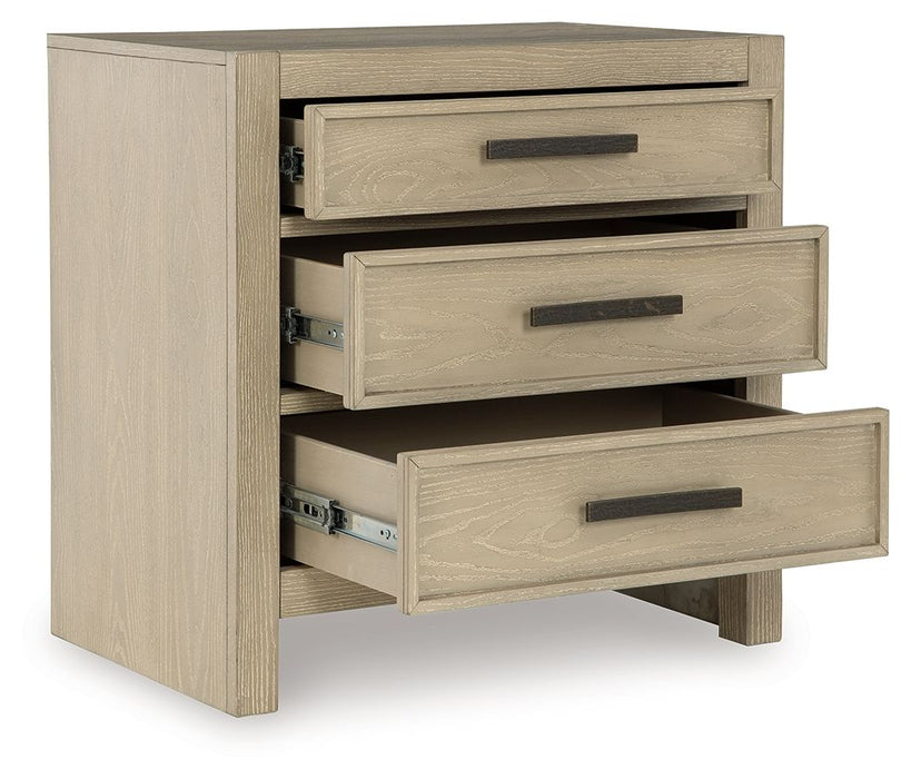 Calmoro - Three Drawer Night Stand - Gray – Accent Nightstands by Ashley® at Furniture Wholesale Plus , Nashville furniture store