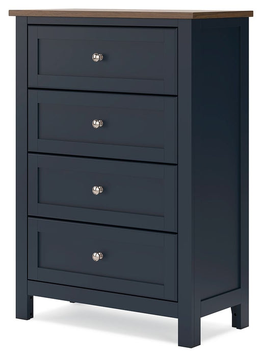 Landocken - Four Drawer Chest - Brown / Blue – Accent Chests by Signature Design by Ashley® at Furniture Wholesale Plus , Nashville furniture store