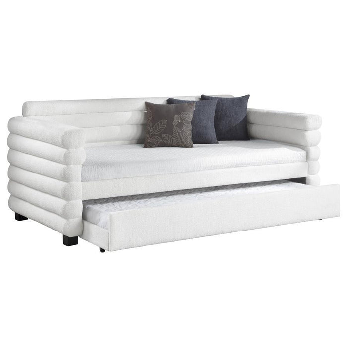 Patricia - Boucle Upholstered Day Bed With Trundle – Daybeds by CoasterEveryday at Furniture Wholesale Plus , Nashville furniture store