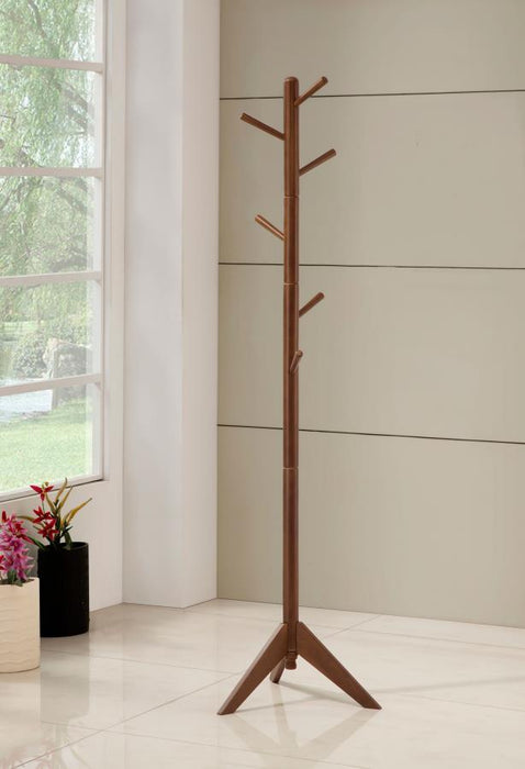 Devlin - 6 Hook Freestanding Wood Coat Rack Hat Hanger – Freestanding Coat Racks by CoasterEveryday at Furniture Wholesale Plus , Nashville furniture store