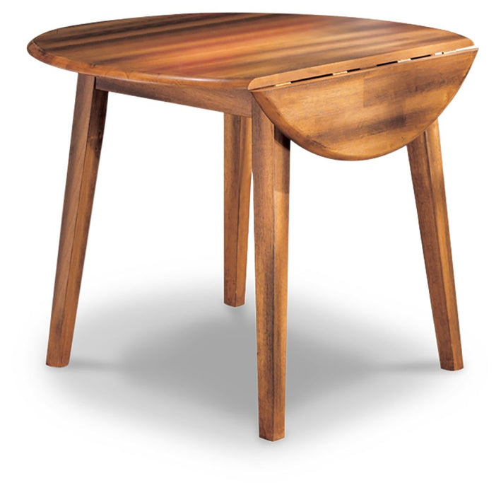 Berringer - Round DRM Drop Leaf Table - Rustic Brown – Dining Tables by Ashley® at Furniture Wholesale Plus , Nashville furniture store