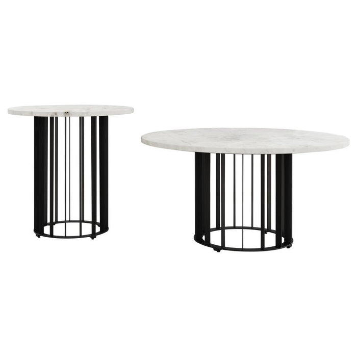 Haven - Round Marble Coffee Table Set – Table Sets by Coaster Fine Furniture at Furniture Wholesale Plus , Nashville furniture store
