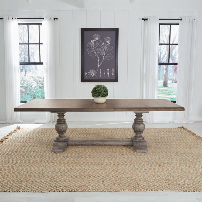 River Place - Trestle Table - Riverstone Gray & Tobacco – Dining Tables by Liberty Furniture at Furniture Wholesale Plus , Nashville furniture store