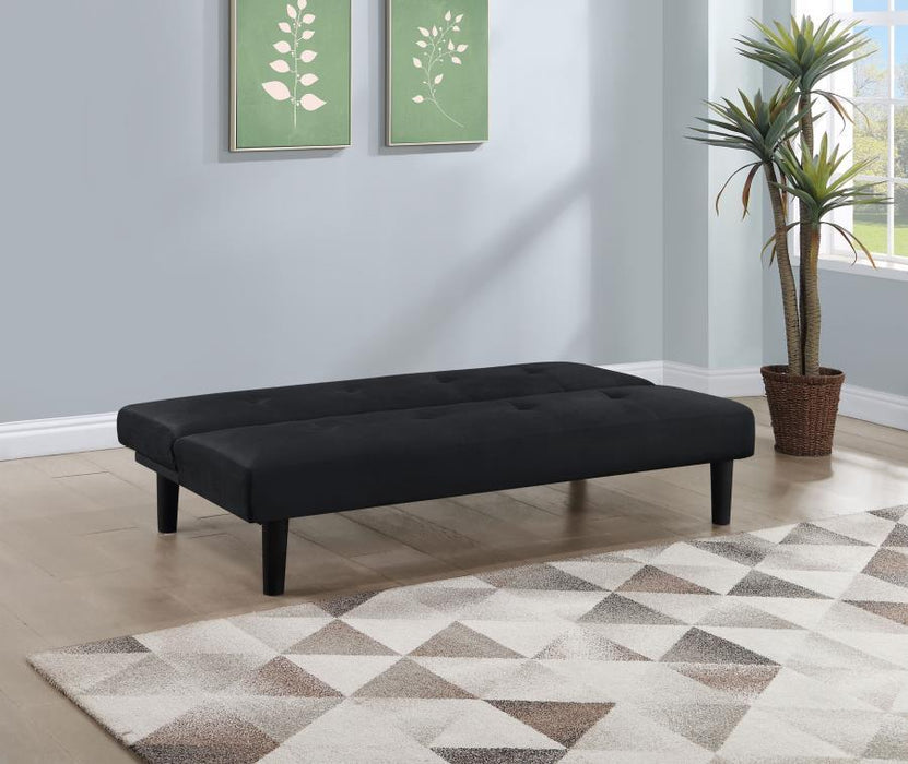 Stanford - Upholstered Tufted Convertible Sofa Bed - Black – Futon Sofas by Coaster Fine Furniture at Furniture Wholesale Plus , Nashville furniture store