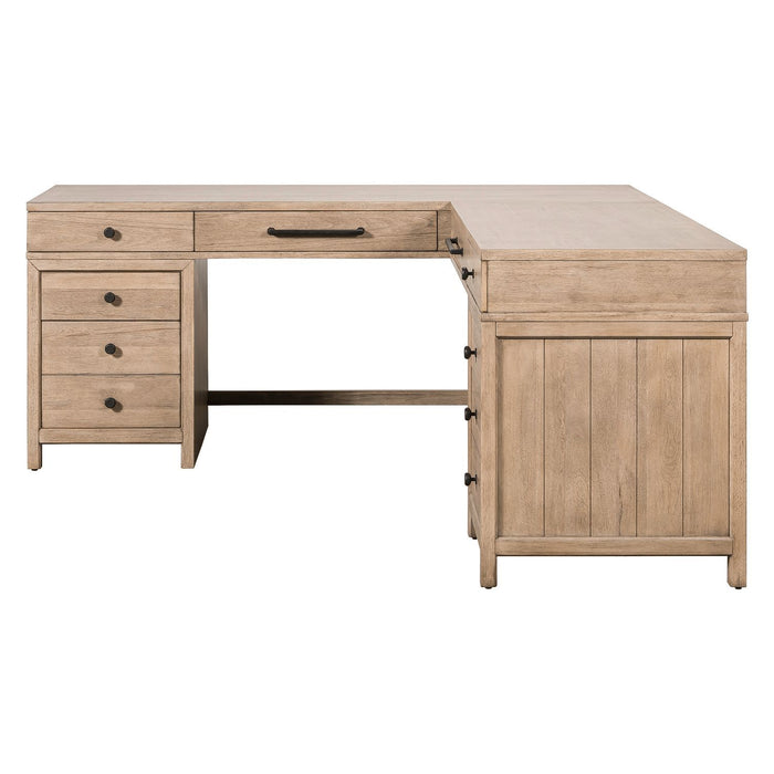 Proximity Place - L Shaped Desk - Barley Buff – Corner Desks by Liberty Furniture at Furniture Wholesale Plus , Nashville furniture store