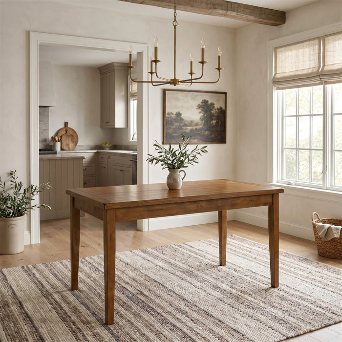 Treasures - Rectangular Leg Dining Table - Rustic Oak – Dining Tables by Liberty Furniture at Furniture Wholesale Plus , Nashville furniture store