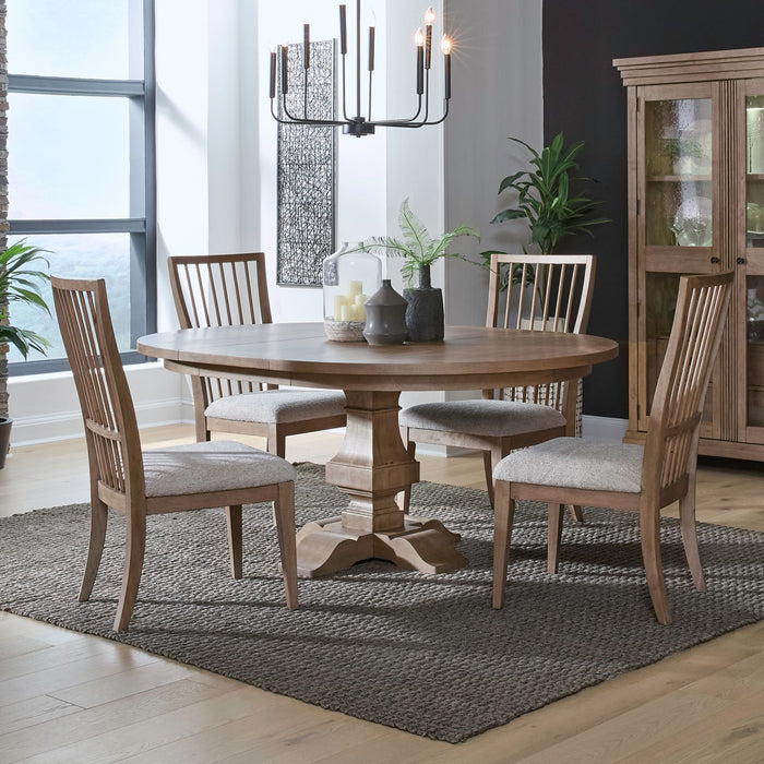 Haven Hills - 5 Piece Pedestal Table Set - Camel Beige – 5 Piece Dining Room Sets by Liberty Furniture at Furniture Wholesale Plus , Nashville furniture store