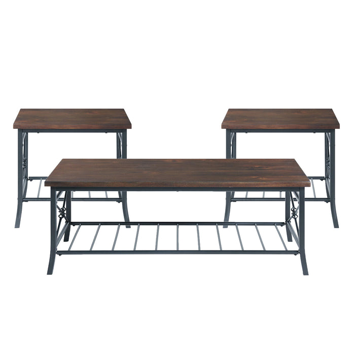 Mica - Three Pack Occasional Set - Brown – Table Sets by Elements International at Furniture Wholesale Plus , Nashville furniture store