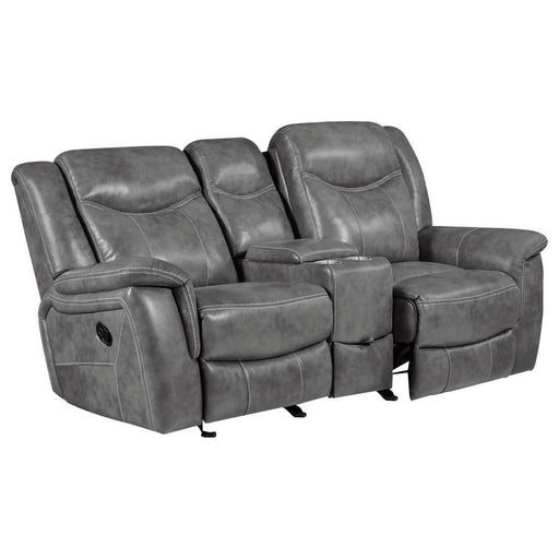 Conrad - Upholstered Padded Arm Glider Loveseat - Gray - Premium Reclining Loveseats from CoasterEveryday - Just $1129! Shop now at Furniture Wholesale Plus  We are the best furniture store in Nashville, Hendersonville, Goodlettsville, Madison, Antioch, Mount Juliet, Lebanon, Gallatin, Springfield, Murfreesboro, Franklin, Brentwood