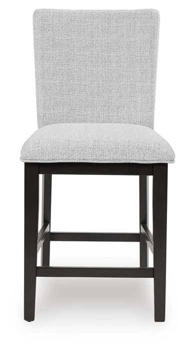 Neymorton - Upholstered Barstool (Set of 2) - Dark Grayish Brown – Stool Sets by Signature Design by Ashley® at Furniture Wholesale Plus , Nashville furniture store