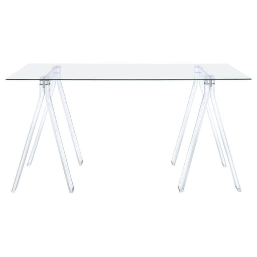 Amaturo - Glass Top Acrylic Writing Desk - Clear - Premium Writing Desks from CoasterEssence - Just $479! Shop now at Furniture Wholesale Plus  We are the best furniture store in Nashville, Hendersonville, Goodlettsville, Madison, Antioch, Mount Juliet, Lebanon, Gallatin, Springfield, Murfreesboro, Franklin, Brentwood
