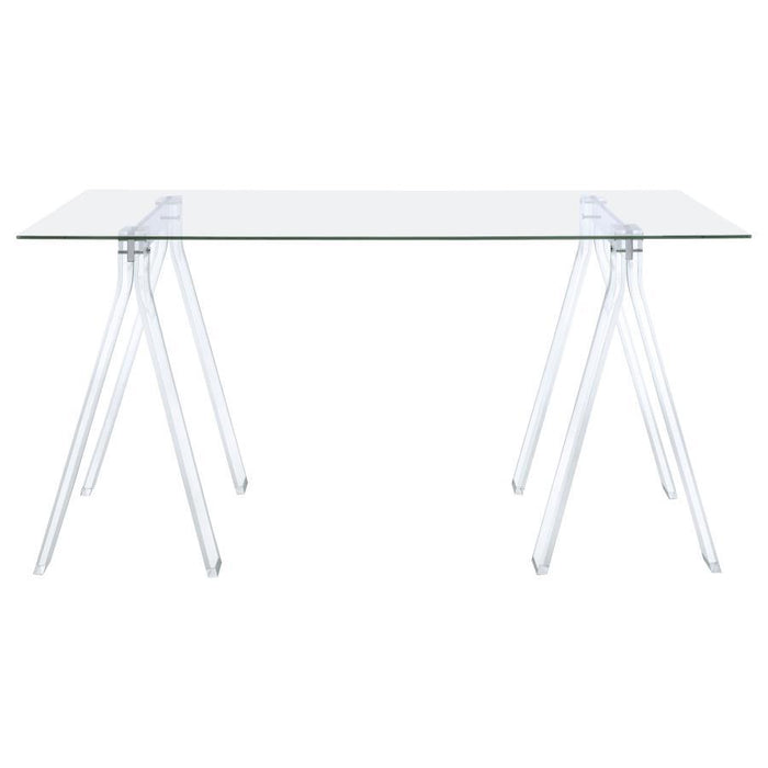 Amaturo - Glass Top Acrylic Writing Desk - Clear – Writing Desks by CoasterEssence at Furniture Wholesale Plus , Nashville furniture store